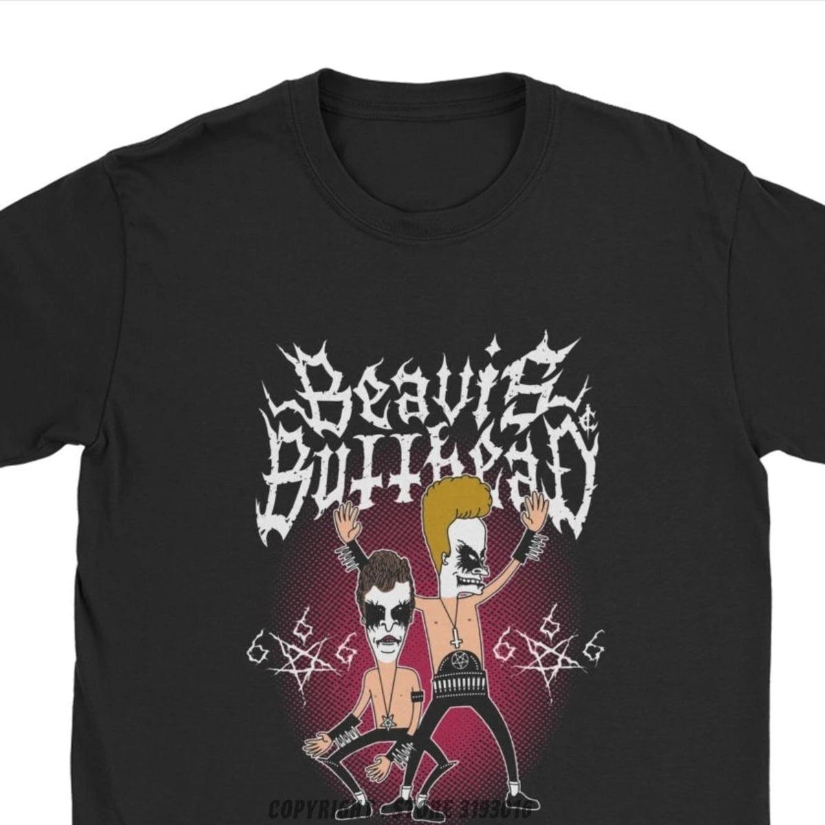 Beavis & Butt-Head Black Metal Tee | 90s Cartoon Funny Heavy Metal T-Shirt - Premium t-shirt from Lizard Vigilante - Just $23.49! Shop now at Lizard Vigilante