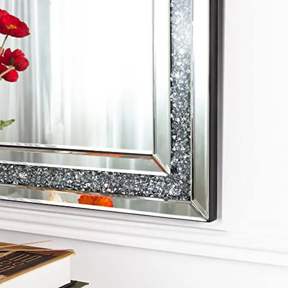 Crushed Diamond Beveled Wall Mirror - Elegant and Modern - Premium  from Lizard Vigilante - Just $270.99! Shop now at Lizard Vigilante