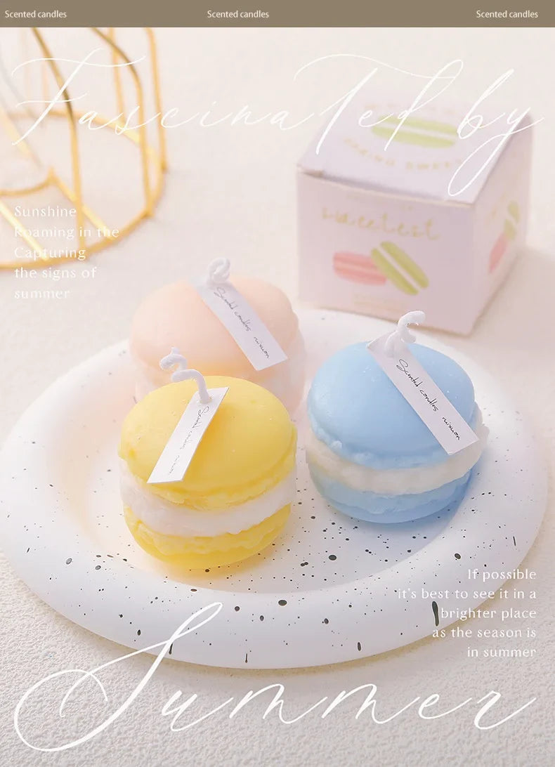 2025 Cute Macaron Creative Styling Aromatherapy Candles Home Fragrance Collection Decoration Ornaments Christmas Birthday Gifts