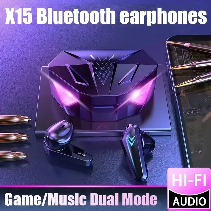 NEW X15 TWS Bluetooth Wireless Earphones – Gamer Headset with 65ms Low Latency, Active Noise-Cancellation, and Mic - Premium earphones from dsers - Just $18.88! Shop now at Lizard Vigilante