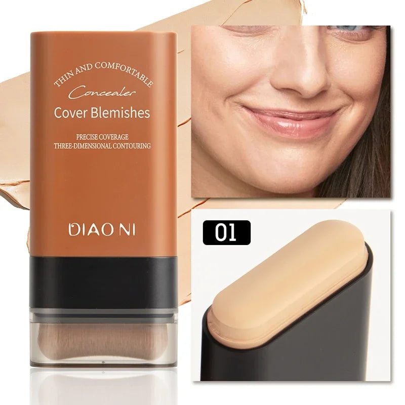 Matte Foundation Cream Stick Multi-Use Eraser Makeup Full Coverage Waterproof Lasting Oil-control Cover Acne Base With brush