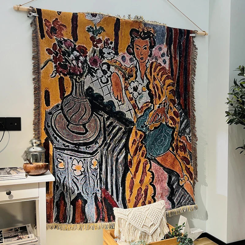 Casual Blankets Bed Decoration Woman Henri Matisse Carpet Sofa Sofa Blanket Throw Blankets Leisure Rug Single Tapestry drop ship
