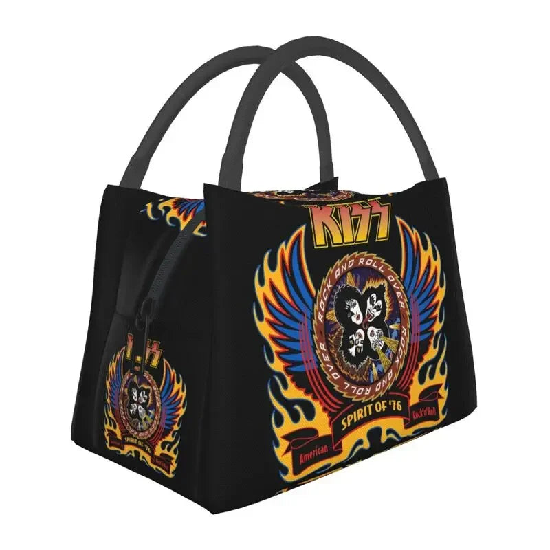 Kiss Heavy Metal Insulated Lunch Bag – Reusable Cooler Thermal Lunch Box for Women - Premium bag from Lizard Vigilante - Just $33.88! Shop now at Lizard Vigilante