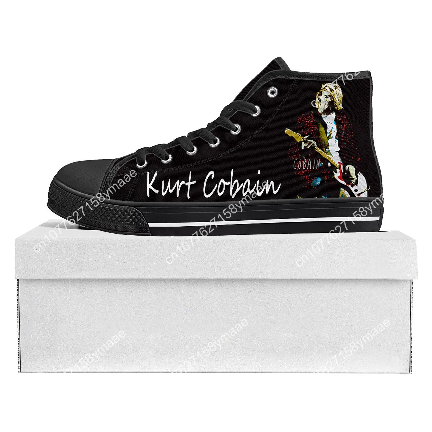 Kurt Cobain Custom High Top Canvas Sneakers – Unique Design for Men & Women - Premium shoe from Lizard Vigilante - Just $48.88! Shop now at Lizard Vigilante