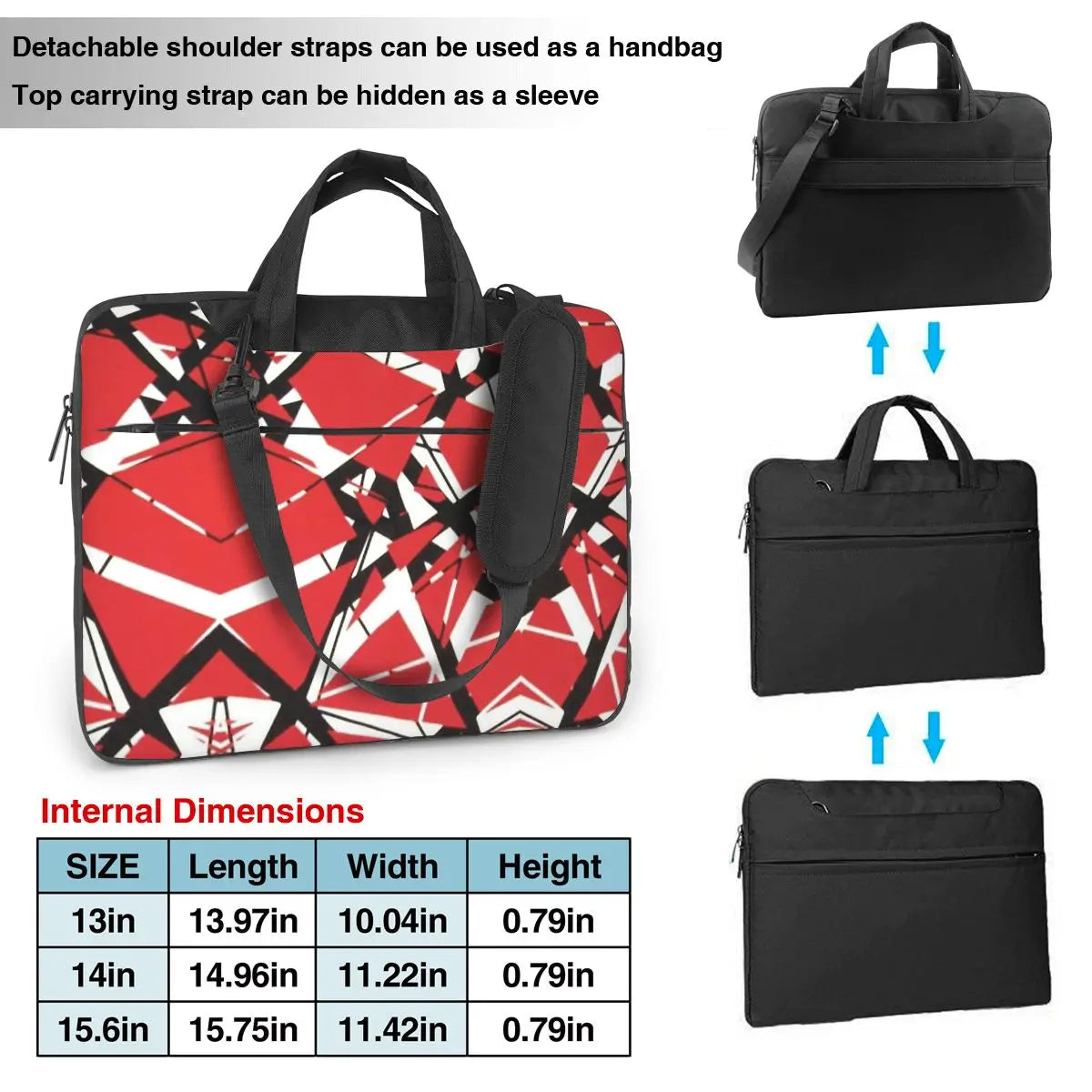 Van Halen Laptop Bag Black White Stripes Sleeve Case For Macbook Air HP Huawei 13 14 Notebook Pouch Shockproof Computer Sleeve - Premium laptop bag from Lizard Vigilante - Just $24.99! Shop now at Lizard Vigilante