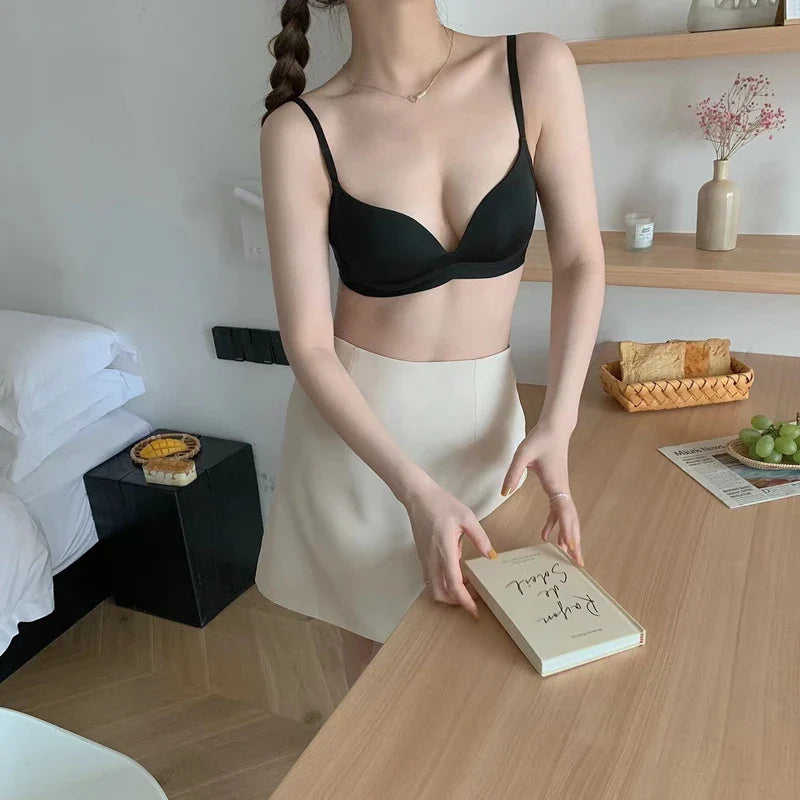 No Trace Women's Bra, Small Chest, Push Up, Push Up, No Steel Ring, Comfortable Sports Shockproof Women's Underwear