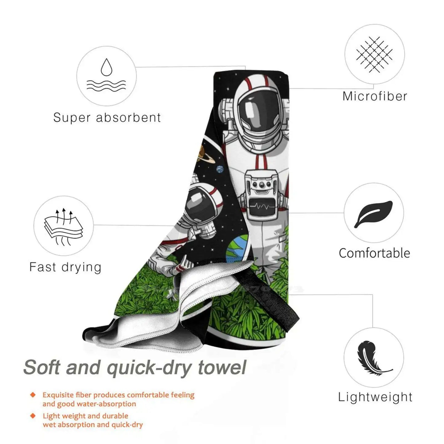 Astronaut Stoner Sport Towel – Quick-Dry Beach & Outdoor Towel - Premium towel from Lizard Vigilante - Just $21.99! Shop now at Lizard Vigilante