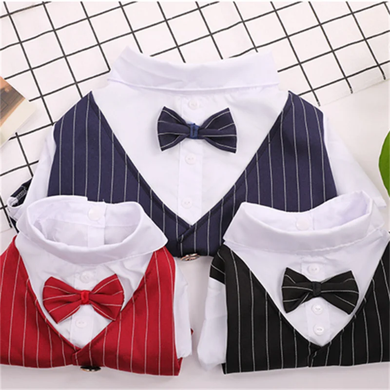 Dog Tuxedo Dog Suit Puppy Pet Tuxedo Wedding Party Costume Dog Prince Bow Tie Shirt Formal Dog Weeding Attire Dogs Cats Clothes - Premium  from Lizard Vigilante - Just $6.99! Shop now at Lizard Vigilante