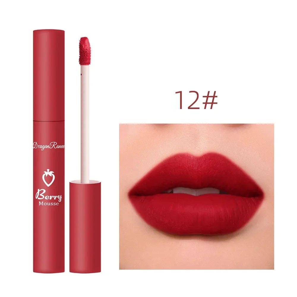 Nude Matte Lip Gloss 12 Colors Long-lasting Velvet Lipstick Waterproof Non-fade Non-stick Cup Lipsticks Women Makeup Cosmetic