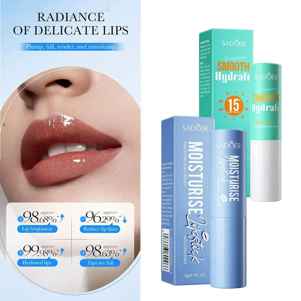 Hyaluronic Acid Lipstick Lips long-lasting Moisturizing Nourishing Soothing Dryness Brightening Lip Balm Beauty Skin Care