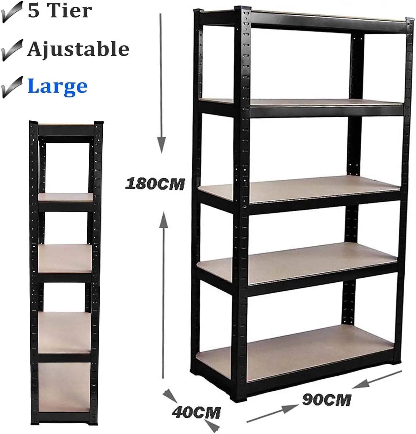 Heavy-Duty 5-Tier Garage Shelving Unit – Adjustable Boltless Storage Racking for Warehouse, Home, Office, and Pantry - Premium shelving from Lizard Vigilante - Just $73.99! Shop now at Lizard Vigilante