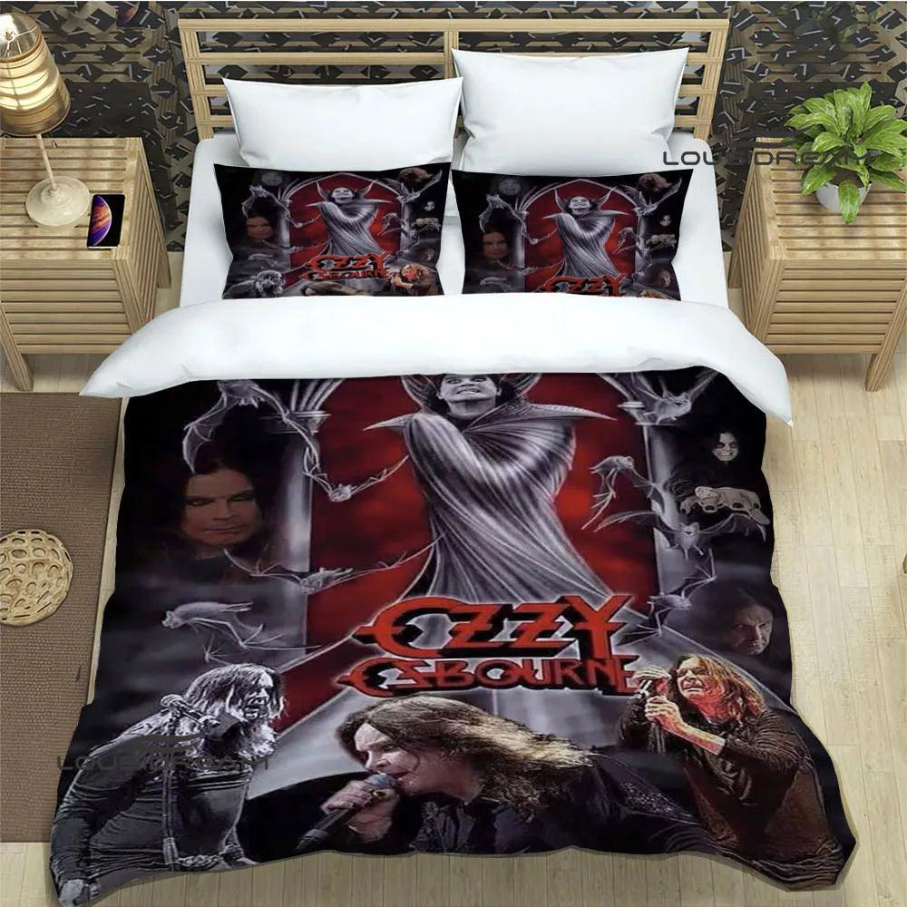 Dive into Ozzy's Dreamworld: A Retro Bedding Symphony for Headbanging Sleep - Premium bedding from Lizard Vigilante - Just $57.99! Shop now at Lizard Vigilante