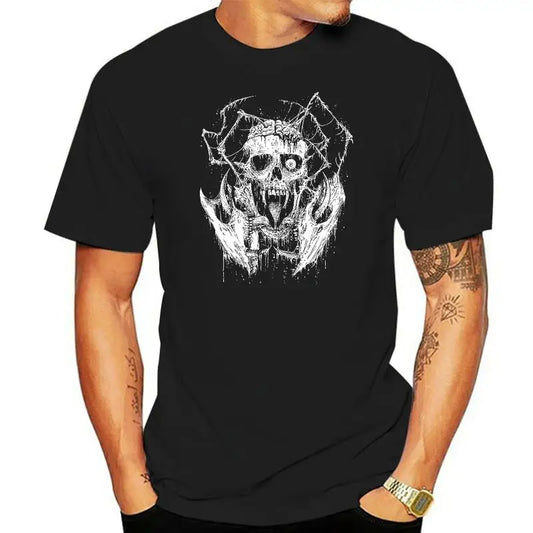 One-Eyed Skull Death Metal T-Shirt – Gothic Rock Band Tee for Men and Women | Casual Black Graphic Tee - Premium T-shirt from Lizard Vigilante - Just $23.88! Shop now at Lizard Vigilante