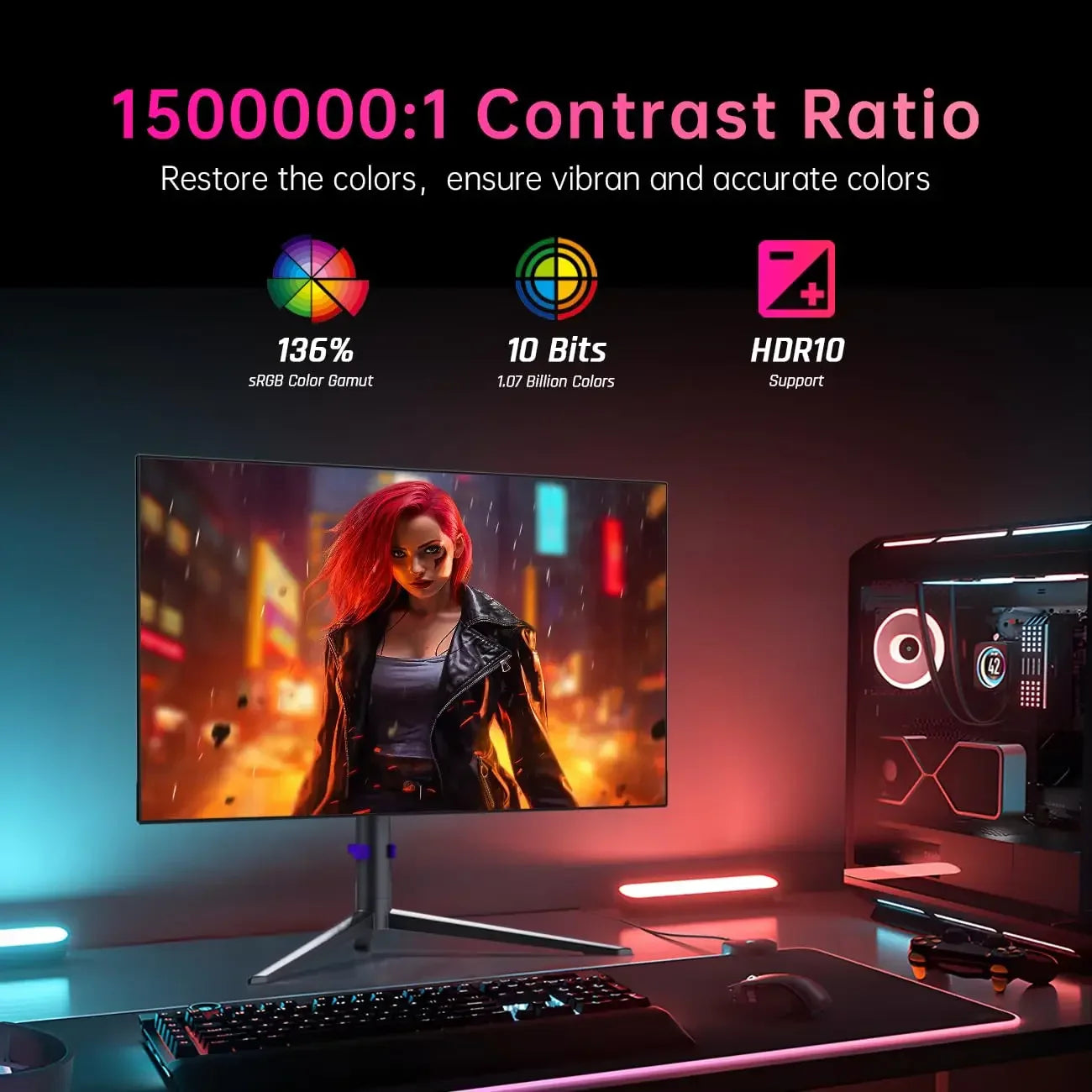 Computer Monitor, HD Curved Screen, High Quality And Convenient, 144hz Gaming Game Special, 27 inch Computer Gamer