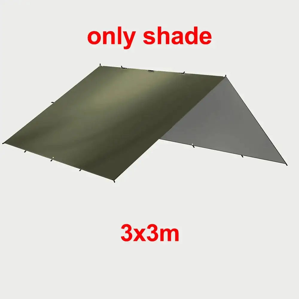 4x4m 4x3m 3x3m 19 Hang Points Tent Tarp Survival Sun Shelter Shade Canopy Outdoor Backpacking Waterproof Camping Awning SunShade