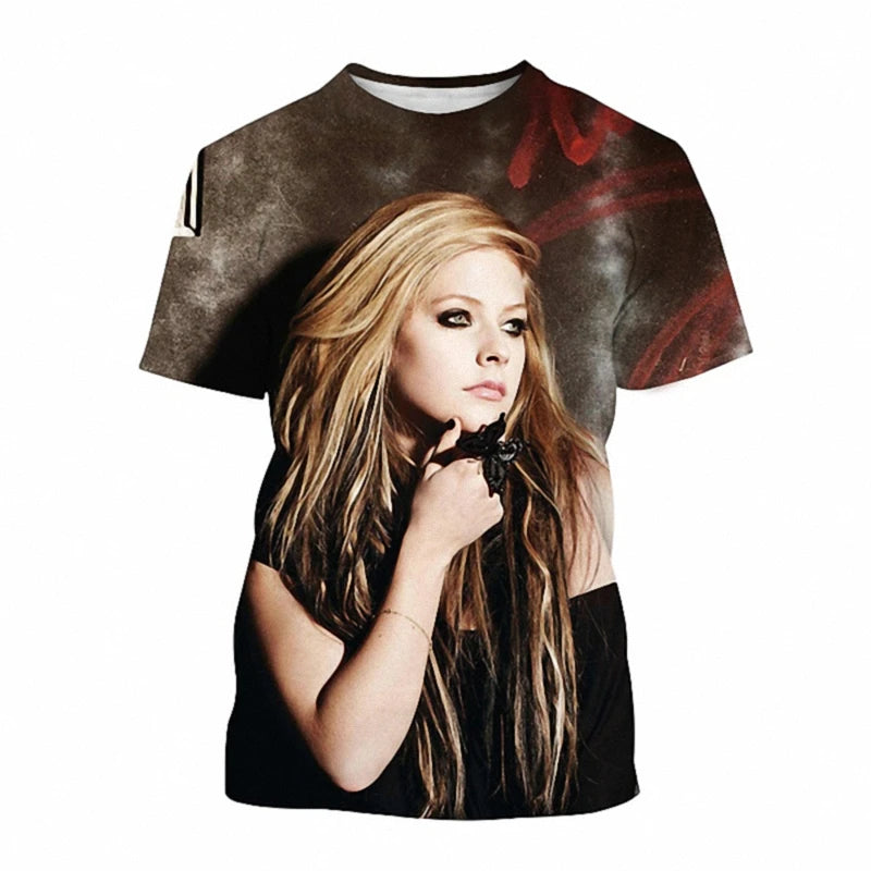 Avril Lavigne 3D Printed T-Shirt – Summer Fashion Casual Oversized Tee, Harajuku Streetwear, Men & Women Singer Graphic Shirt - Premium  from Lizard Vigilante - Just $28.88! Shop now at Lizard Vigilante