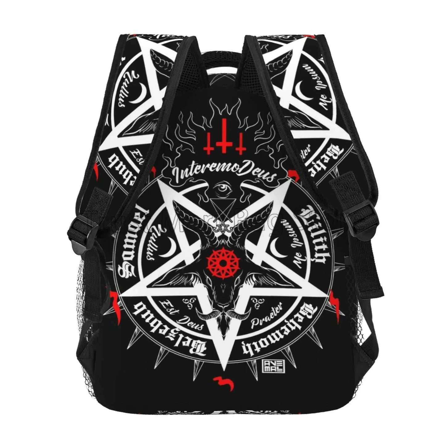 Satanic Occult Backpack – Dead Goat Skull Graphic Casual Laptop Bag, Unisex Travel Daypack for School, Work, or Adventure - Premium  from Lizard Vigilante - Just $36.66! Shop now at Lizard Vigilante