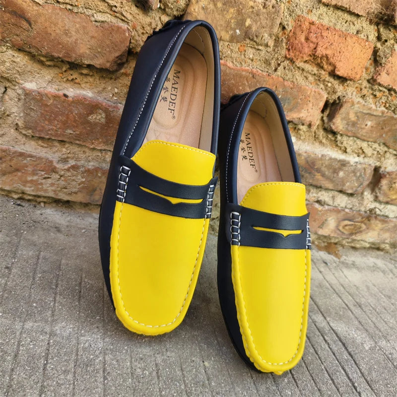 Men’s Italian Genuine Leather Loafers – Luxury Breathable Slip-On Moccasins, Casual & Formal Comfortable Driving Shoes - Premium loaferr from Lizard Vigilante - Just $36.99! Shop now at Lizard Vigilante