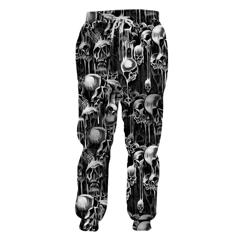 3d Print Skull Smoking Casual Y2k Pants Man Sweatpants New Cool Sweat Joggers Harem Male Full Length Hombre Hooded Golf Shirt - Lizard Vigilante