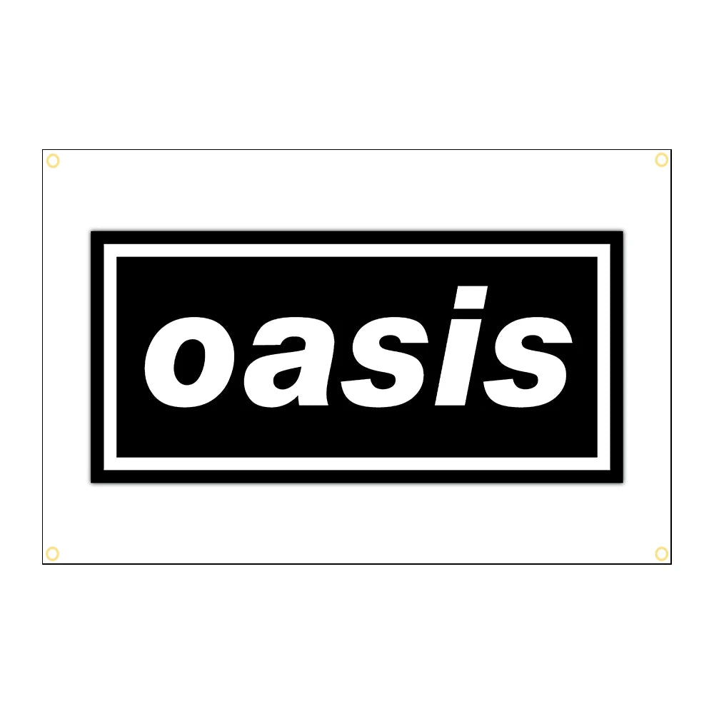 Oasis Rock Music Band Flag – 90x150cm Polyester Heavy Metal Interior Decoration Banner - Premium flag from Lizard Vigilante - Just $11.99! Shop now at Lizard Vigilante