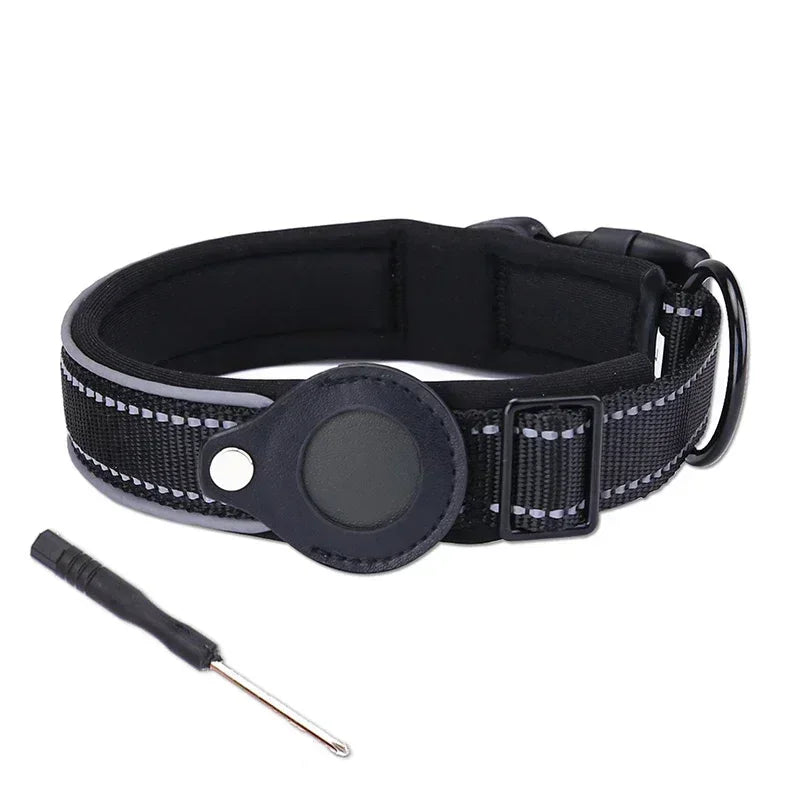 Easy To Use Anti-Lost Dog Collar with Airtag Holder | Reflective, Waterproof, & Adjustable - Perfect for Large Dogs - Premium dog collar from Lizard Vigilante - Just $24.88! Shop now at Lizard Vigilante