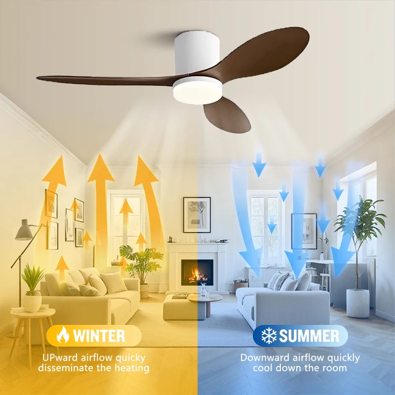 RogueWind HJ-027 Blackout Breeze Engine | 25/42/52-Inch 3-Blade Modern Ceiling Fan Light With APP + Remote + Dimming Rage Mode
