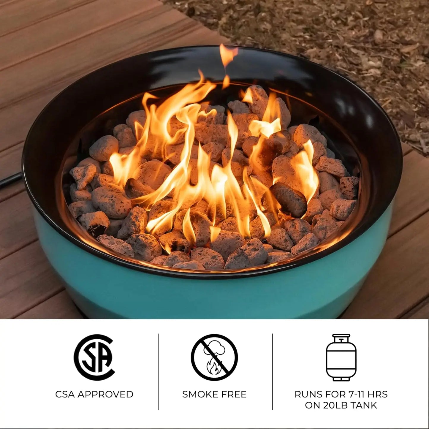 60,000 BTU Large Outdoor Propane Gas Fire Pit – 24” Round Fire Bowl with Lid, Modern Rustic Firepit for Patio, Garden, and Outdoor Spaces - Premium fire pit from Lizard Vigilante - Just $258.88! Shop now at Lizard Vigilante