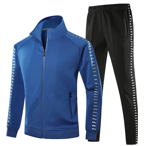 Winter Basketball Tracksuit Men Fashion Reflective Strip Hoodies+Pant Set Outdoor Gym Jogging SportSuit Running Sweatshirt Suits - Premium  from Lizard Vigilante - Just $87.99! Shop now at Lizard Vigilante
