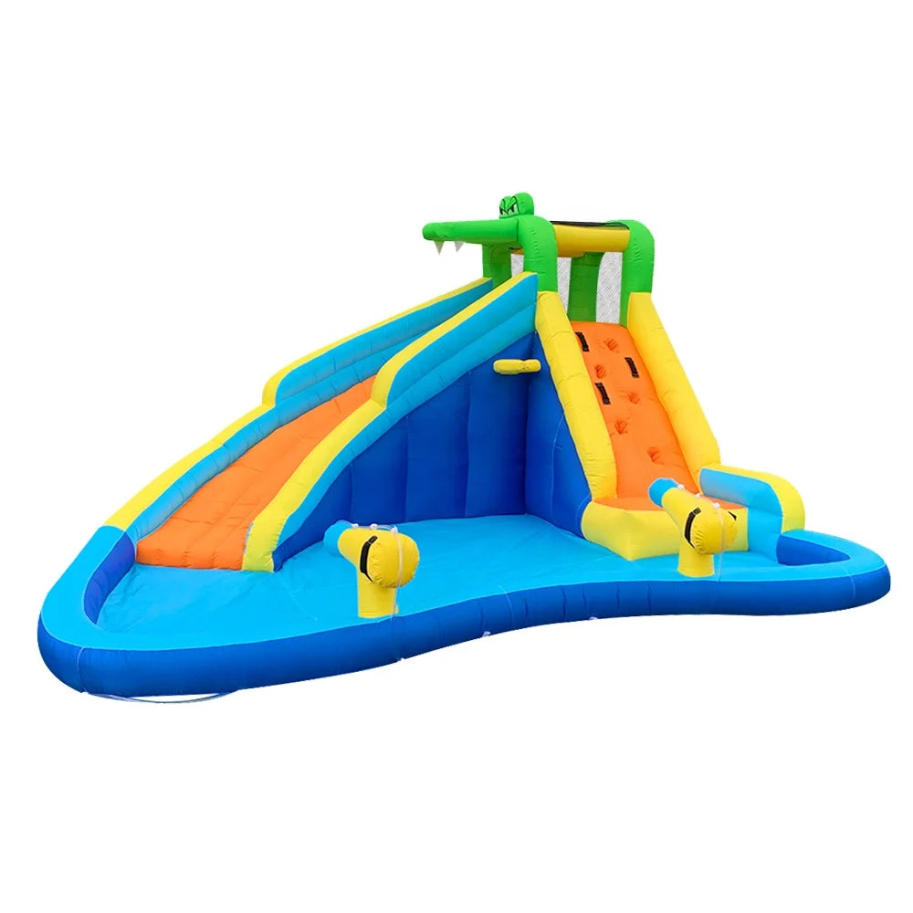 Joy Crocodile Inflatable Water Slide & Rock Climbing Amusement Park – Indoor/Outdoor Adventure Toy for Kids – With Blower & Repair Kit – Epic Fun for Ages 2+ - Premium bounce house from Lizard Vigilante - Just $669.99! Shop now at Lizard Vigilante