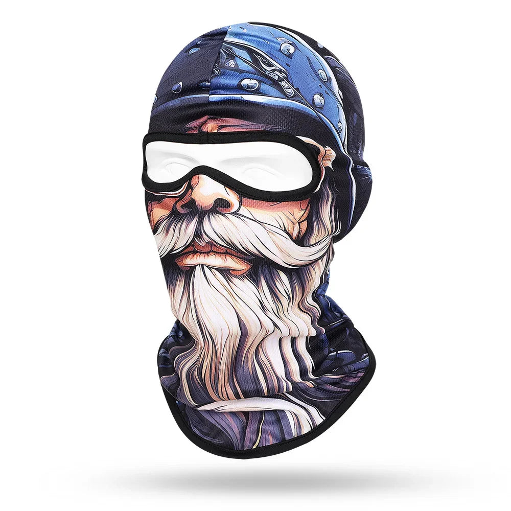 Motorcycle Balaclava Beard Print - Full Face Skull Mask for Bikers and Outdoor Enthusiasts - Premium balaclava from Lizard Vigilante - Just $14.88! Shop now at Lizard Vigilante