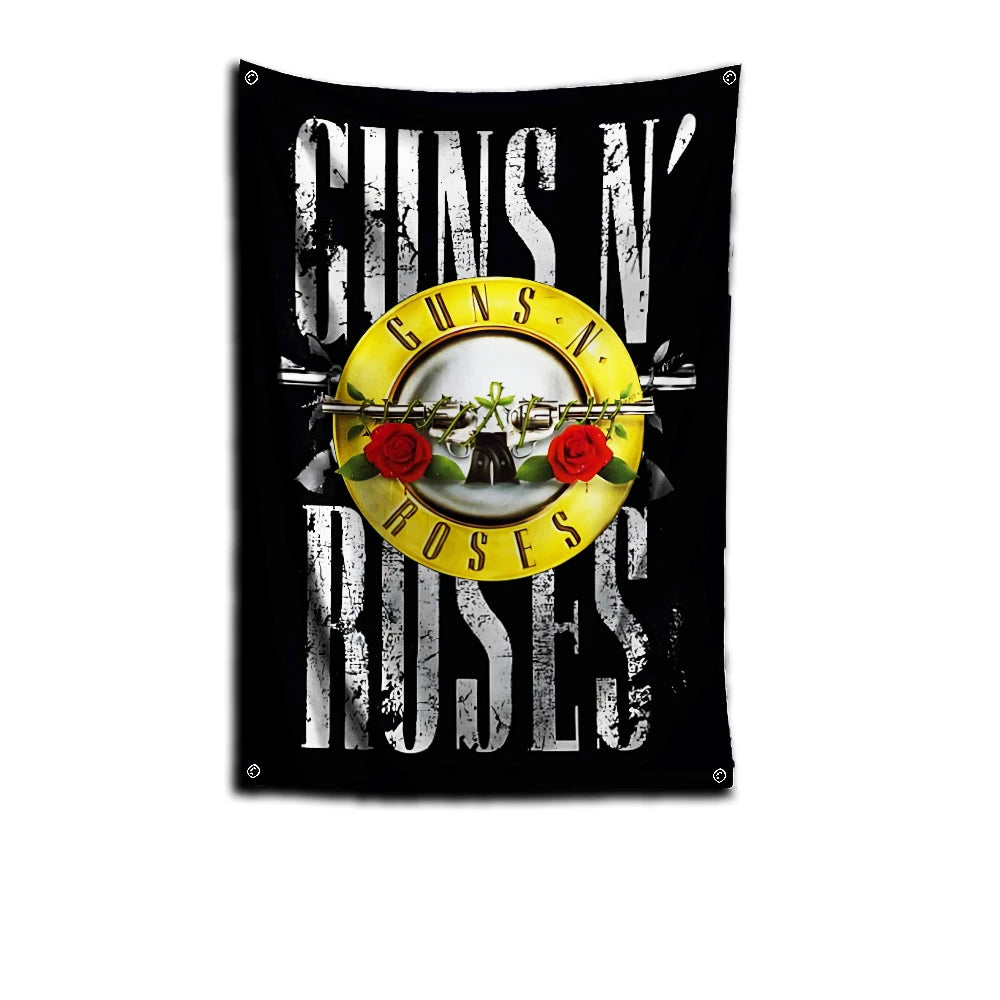 Guns N' Roses Rock Band Flag – 3x5 FT Polyester Banner with Digital Printing and Brass Grommets for Garage or Outdoor Decor - Premium flag from Lizard Vigilante - Just $19.99! Shop now at Lizard Vigilante