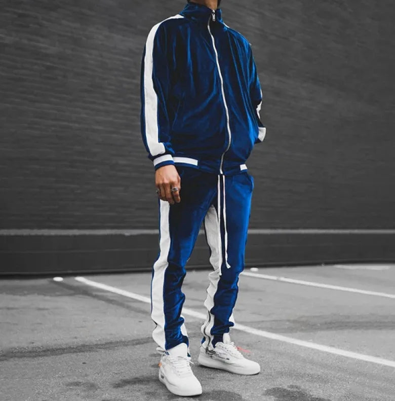 New 2025 Spring Autumn Men's Velvet Set Sport Suit Male Velour Thick Hoodies+ Pants Warm Sweatshirt Sportswear Tracksuit For Men - Premium  from Lizard Vigilante - Just $63.99! Shop now at Lizard Vigilante