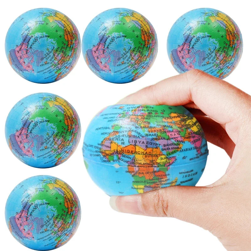 Earth Globe Squeeze Toys Funny Stress Relief PU Foam Squeeze Ball Hand Wrist Exercise Sponge Toys For Kids Adults Child Creative Gifts - Premium stress ball from Lizard Vigilante - Just $9.99! Shop now at Lizard Vigilante