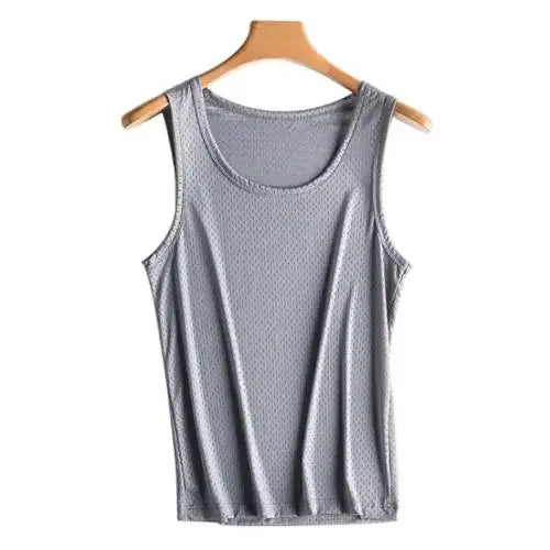 Men's Ice Silk Quick-Drying Vest – Breathable Mesh Sleeveless T-Shirt for Summer - Premium tank top from Lizard Vigilante - Just $22.88! Shop now at Lizard Vigilante