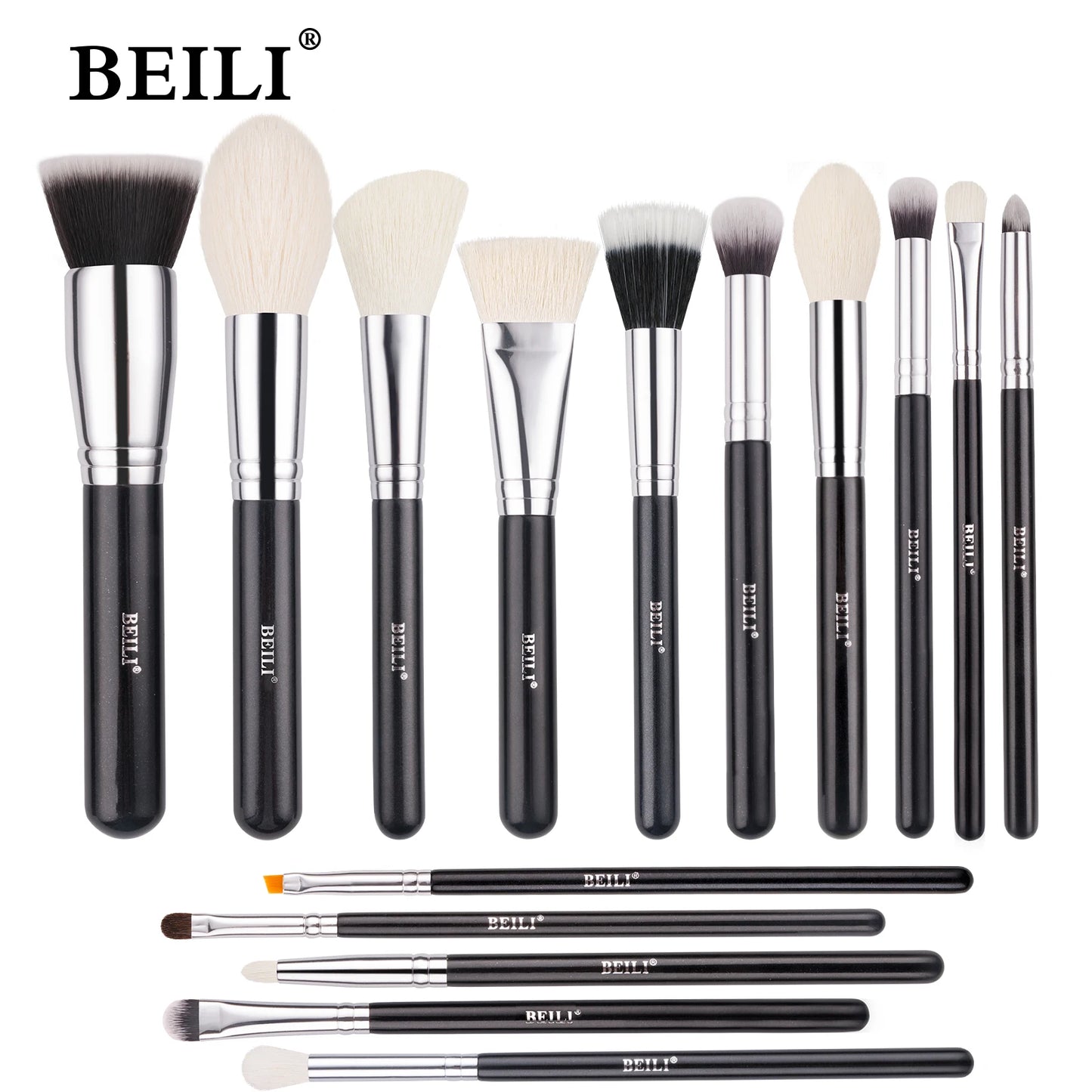 BEILI Professional Black Makeup Brushes Set - Natural Goat Hair, Synthetic Hair, 30-Piece Kit - Premium makeup brush set from Lizard Vigilante - Just $35.99! Shop now at Lizard Vigilante