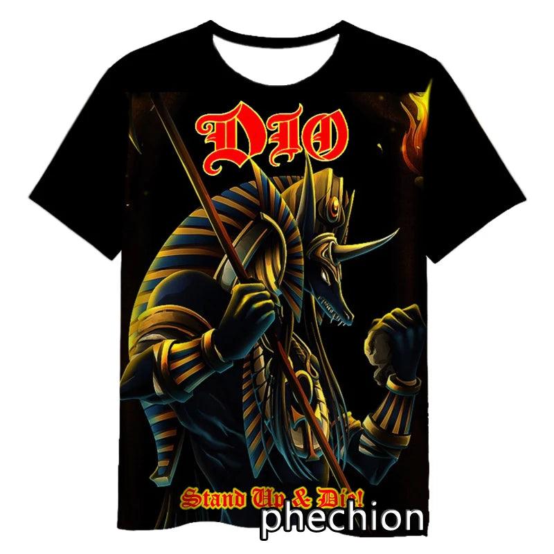 DIO Rock Metal God Rock 3D Print Short Sleeve T-Shirt Rest In Peace RIP Casual Hip Hop Summer T Shirt Tops - Premium  from Lizard Vigilante - Just $24.99! Shop now at Lizard Vigilante