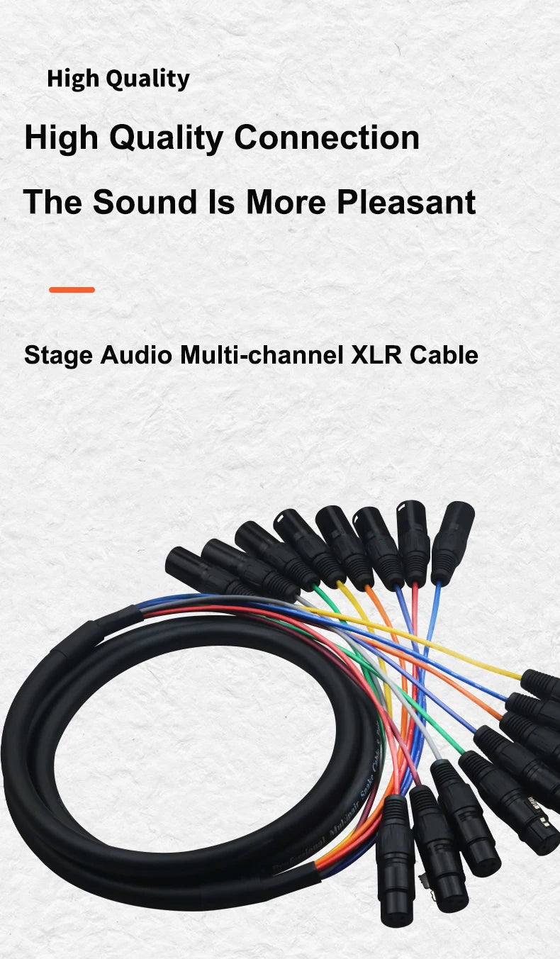 XLR Cable XSSH M/F 8 Channel Professional Multi-Media Snake Cable 8 Pairs Male to Female 3 Pin XLR Balanced Audio Extension Cord - Premium  from Lizard Vigilante - Just $72.99! Shop now at Lizard Vigilante