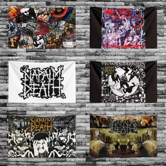 Napalm Death Rock Band Flag – 3x5 Ft Heavy Metal Polyester Digital Printed Banner for Wall & Outdoor Decoration - Premium flag from Lizard Vigilante - Just $15.99! Shop now at Lizard Vigilante