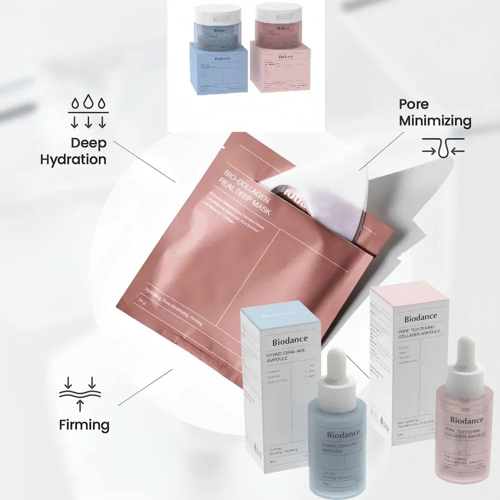 Collagen Cotton Tablets/Ampoule Serum Facial Masks Elastic Firming Pore Moisturizing Calming Toner Pads Skin Care For Biodance