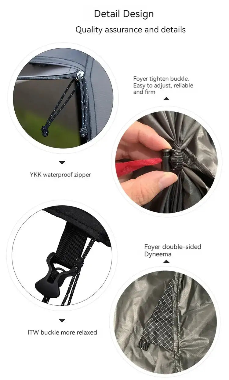 ASTA GEAR Yun Chuan double-sided silicon-coated double A pyramid 15D nylon rodless camping hiking outdoor tent