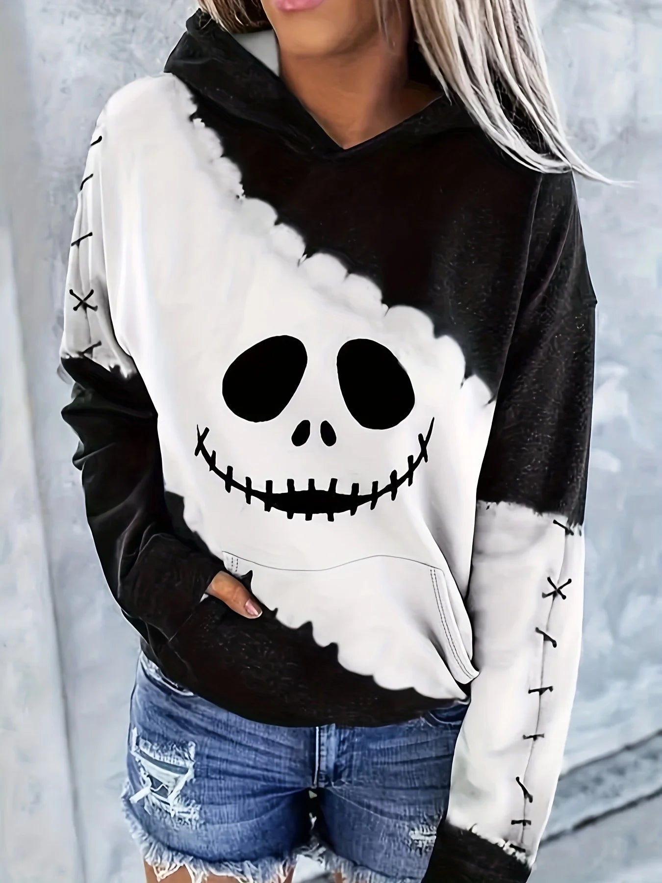 Nightmare Before Christmas Hoodie Men Women Classic Movies Pullover Sweatshirt Vintage Streetwear Fleece Sweater Halloween - Premium Long-sleeve hoodie from Lizard Vigilante - Just $49.99! Shop now at Lizard Vigilante