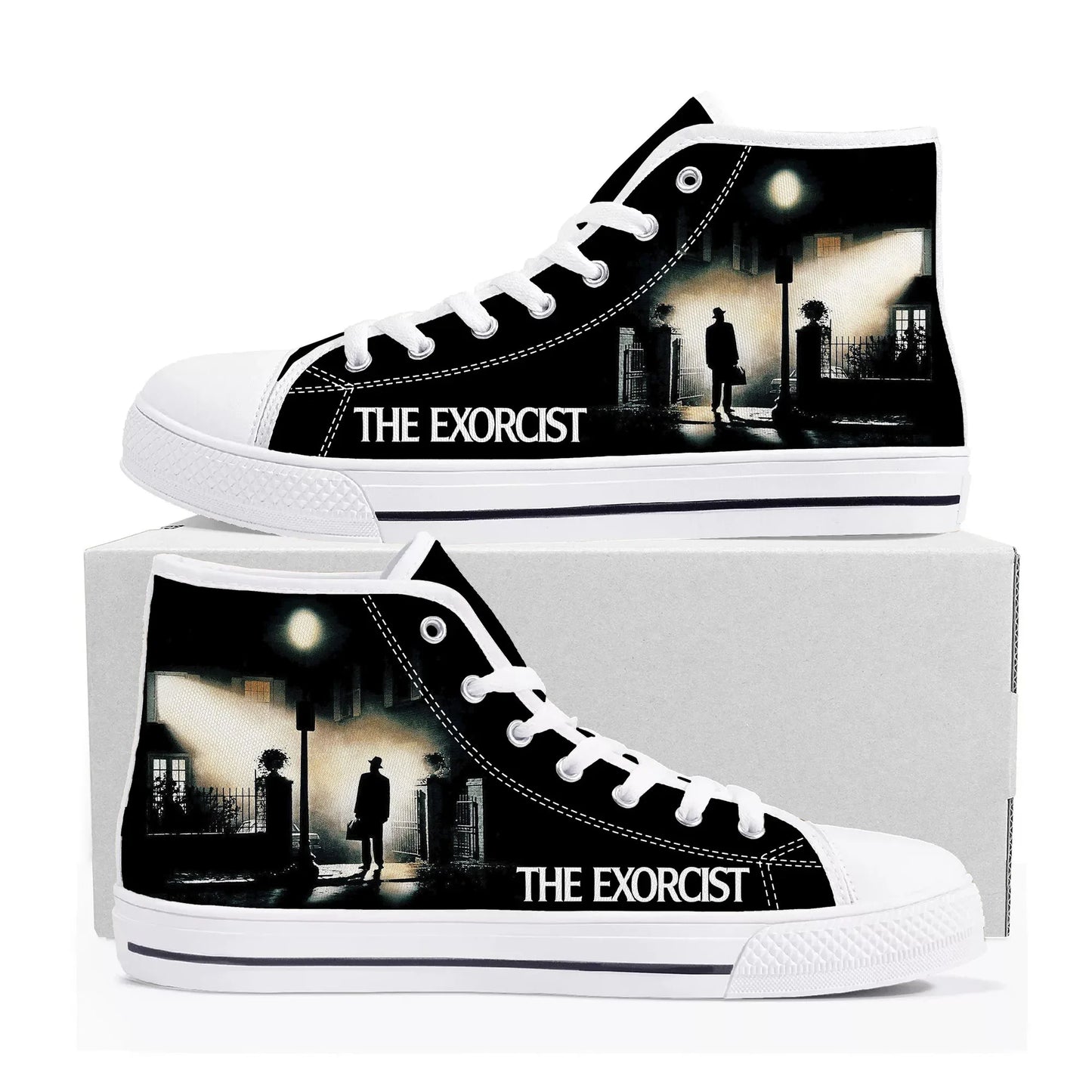 The Exorcist High Top Sneakers Mens Womens Teenager Canvas High Quality Sneaker Casual - Premium high top shoes from Lizard Vigilante - Just $39.99! Shop now at Lizard Vigilante