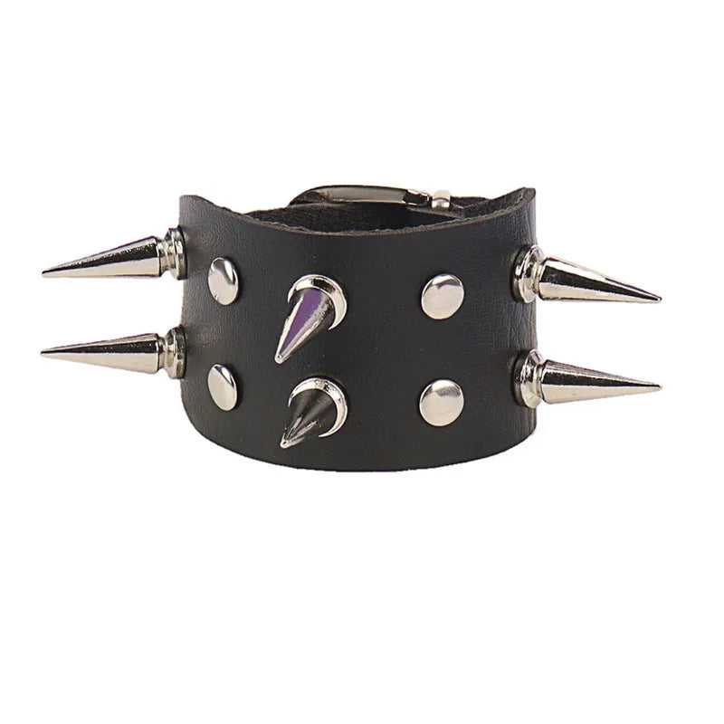 Punk Skull Goth Cuff Bracelet – New Bold, Edgy Style for Men and Women! - Premium bracelets from Lizard Vigilante - Just $18.88! Shop now at Lizard Vigilante