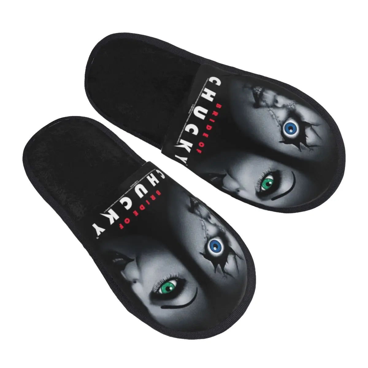 Custom Bride of Chucky Comfort Scuff Memory Foam Slippers – Women Horror Movie Child's Play Hotel House Shoes - Premium slippers from Lizard Vigilante - Just $26.66! Shop now at Lizard Vigilante