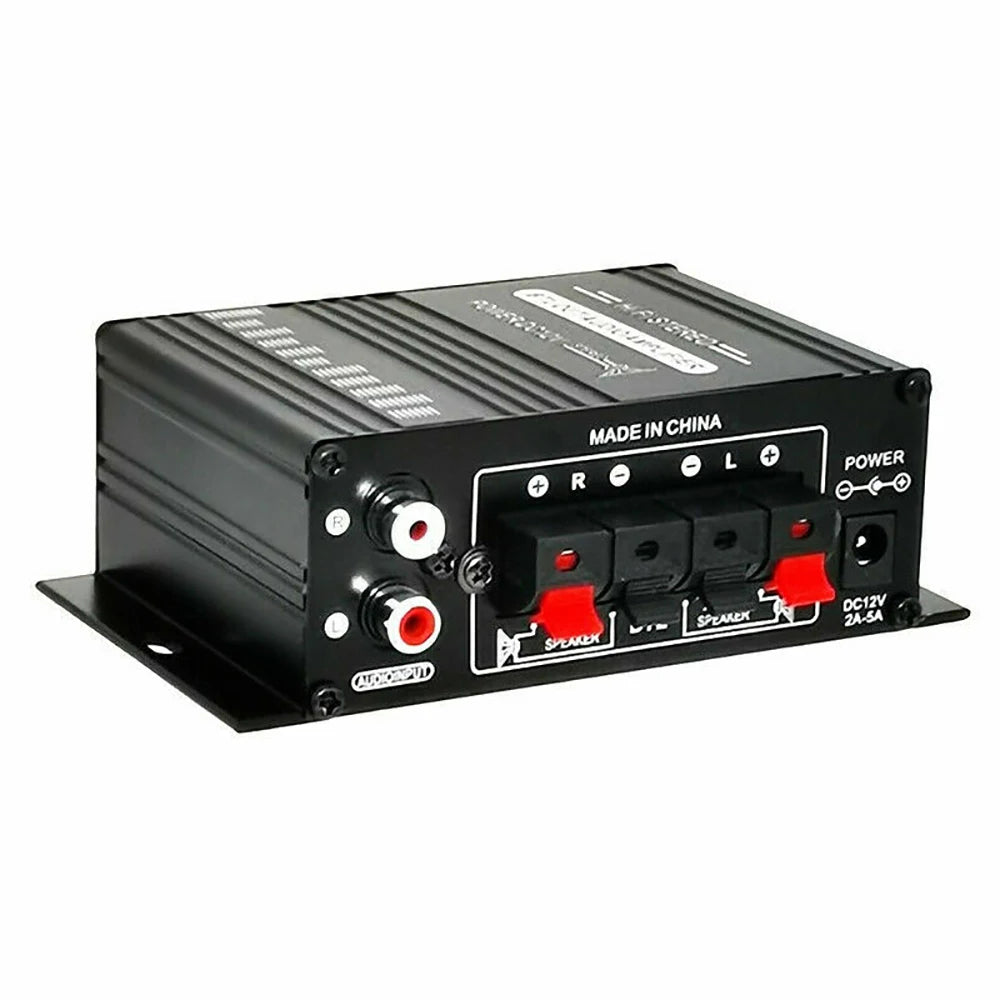 AK170 Mini Digital Power Audio Car Amplifier Blue Light Stereo Audio Amplifier for Home Theater Club Party Music 200W x2 - Premium  from Lizard Vigilante - Just $24.99! Shop now at Lizard Vigilante