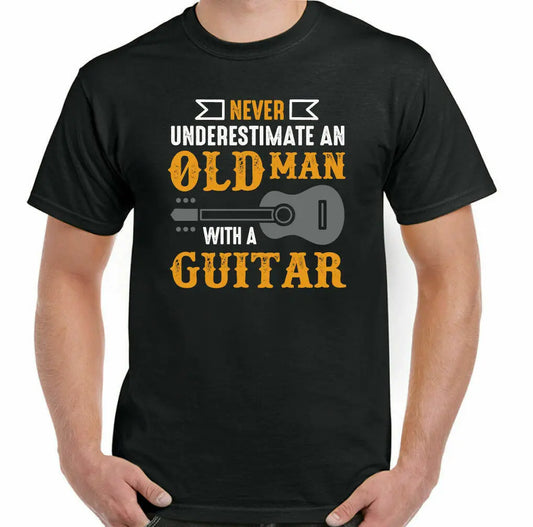 Mens T-Shirt Funny Acoustic Electric Never Underestimate an Old Man with a Guitar - Premium T-Shirt from Lizard Vigilante - Just $25.99! Shop now at Lizard Vigilante