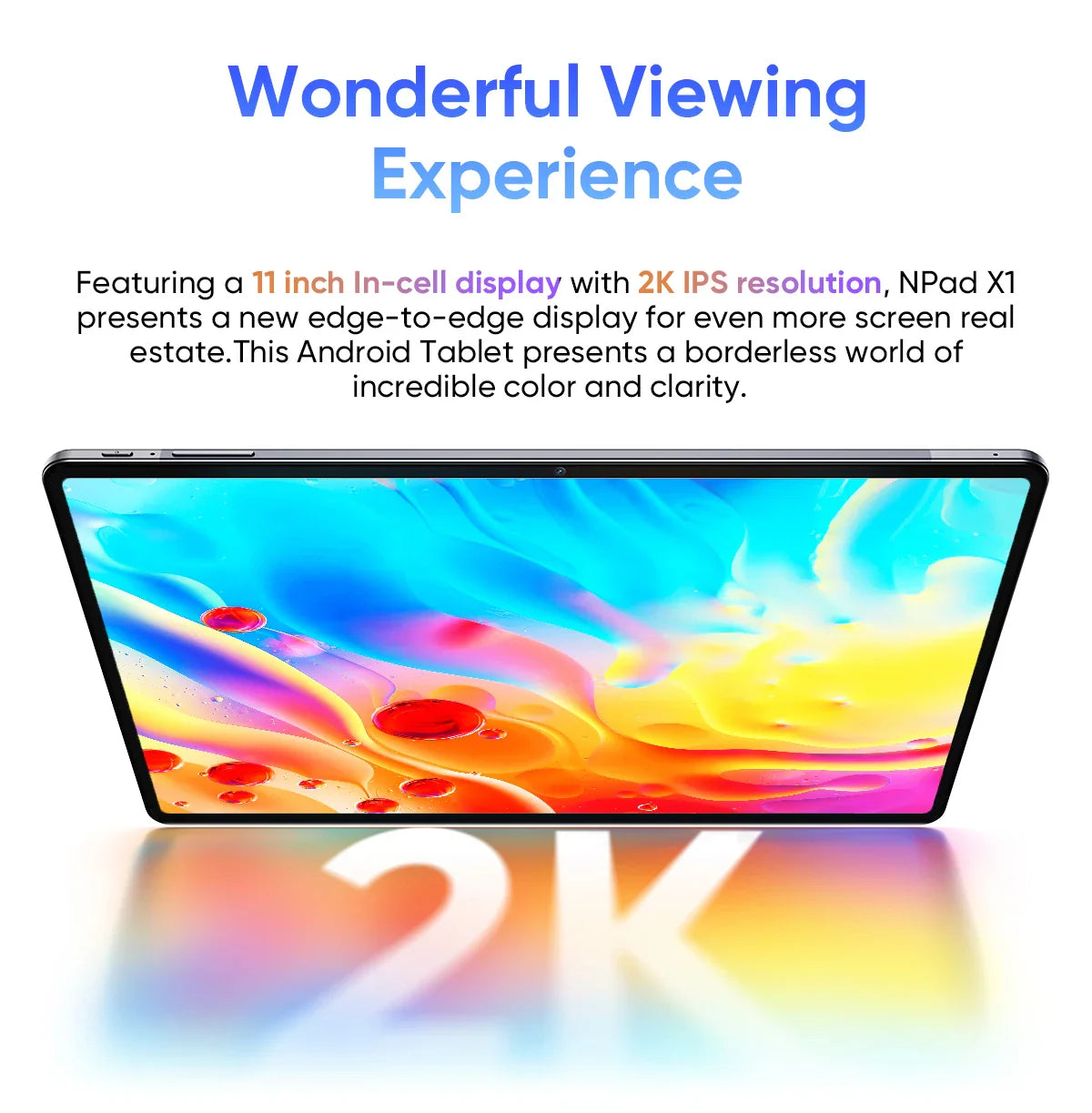 N-one NPad X1 MTK G99 8-Cores Tablet 10.95'' Android 13 Fast Charging 8600mAh MAX 16GB 128GB 2000*1200 FHD 4G LTE Support L1