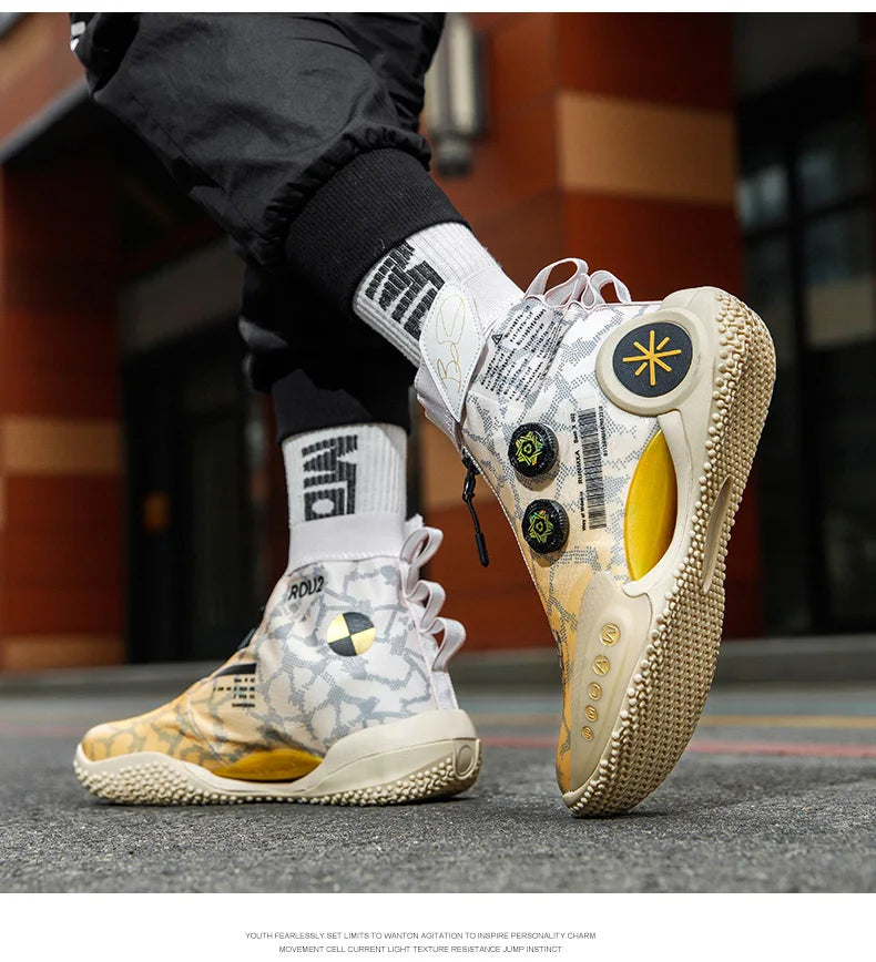 Brand Hip-hop Sneakers Men High-top Men Basketball Shoes Kids Women Designer Basket Boots Fashion Street Style Sports Shoes Male - Premium  from Lizard Vigilante - Just $66.99! Shop now at Lizard Vigilante