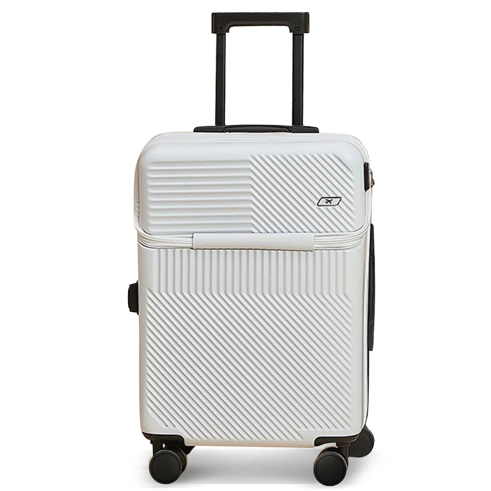 20" Expandable Carry-On Suitcase with USB Charging – Scratch-Resistant, Spinner Wheels, and Front Access for Ultimate Travel Convenience - Premium luggage from Lizard Vigilante - Just $95.99! Shop now at Lizard Vigilante