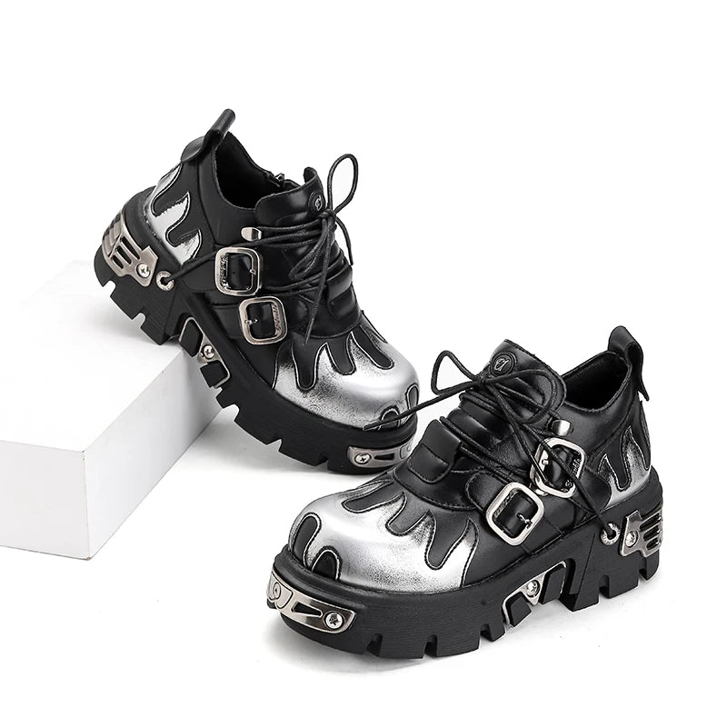 Oblivion Twin Flame Punk Platform Boots 2025 Dark Romance Edition